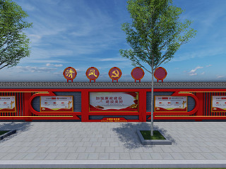 中式景墙围墙