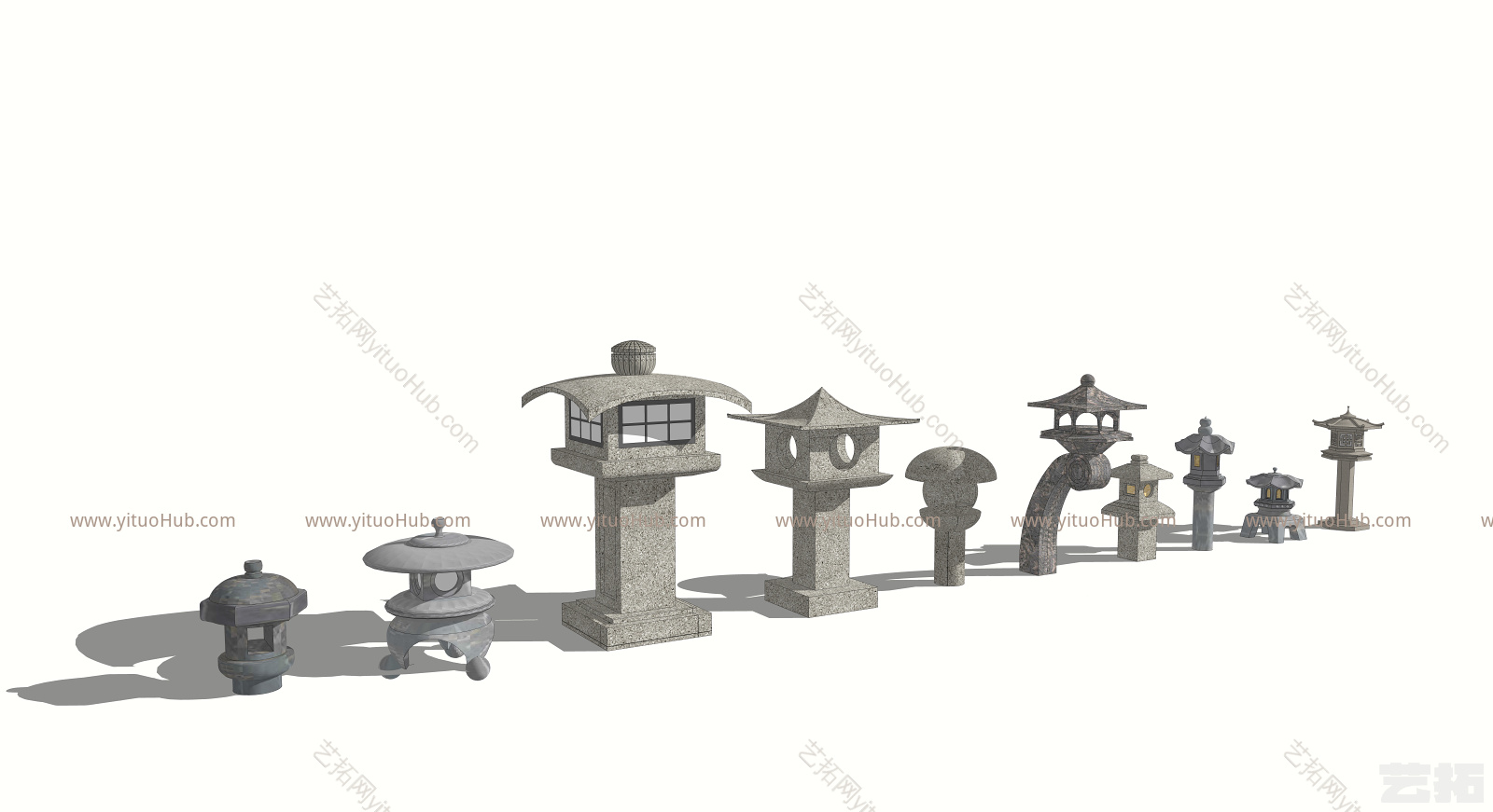 景观石灯笼雕塑小品