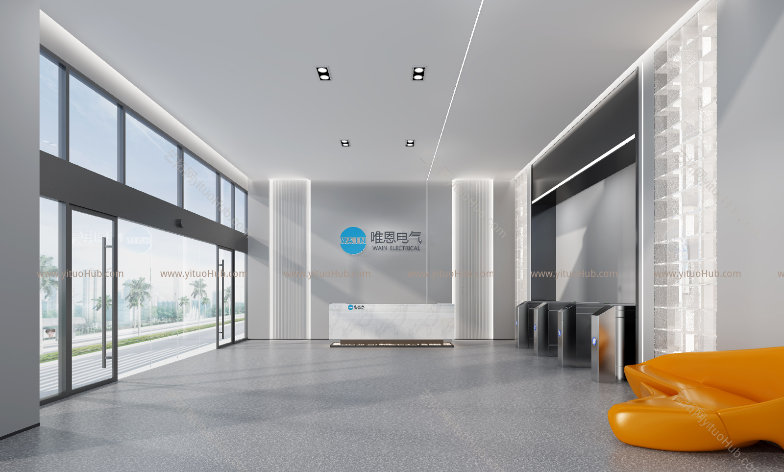 现代公司前台 闸机