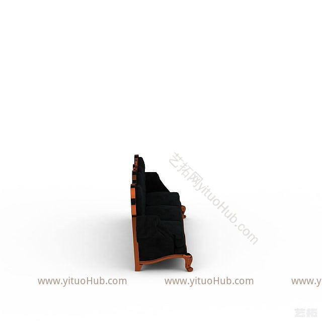 简欧经典欧式布艺沙发模型