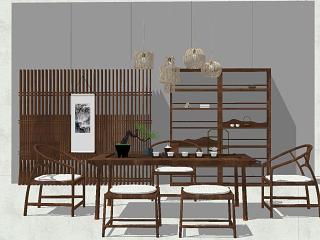 中式风格茶台组合