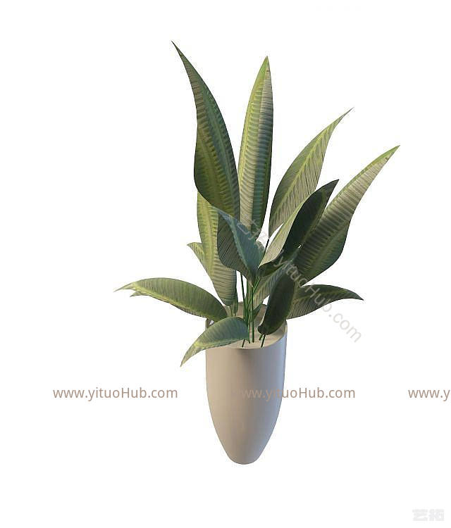 现代盆栽花瓶模型