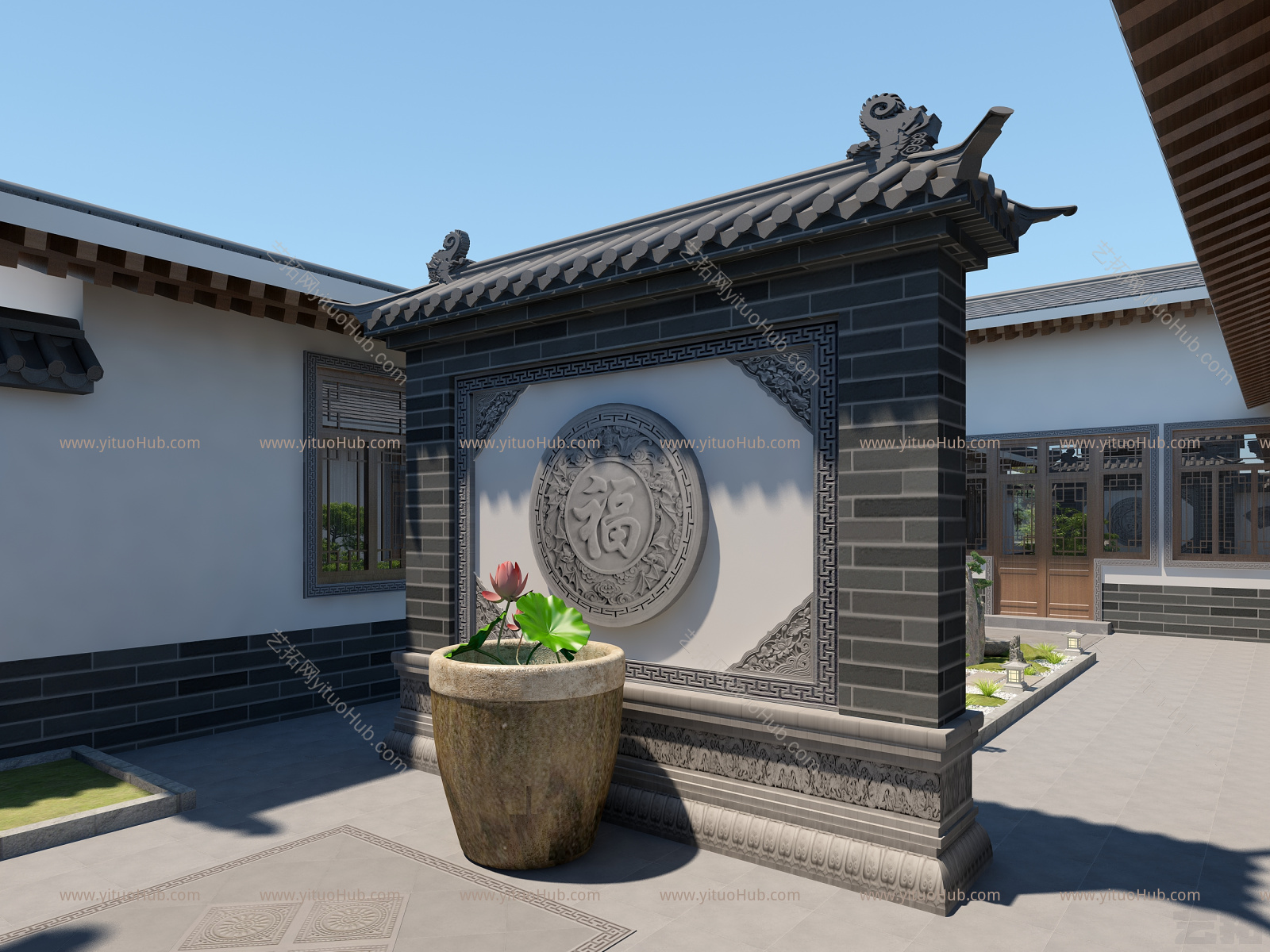 新中式景观庭院