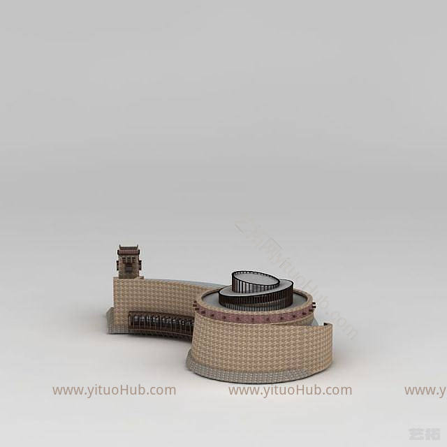 现代藏式文化中心模型