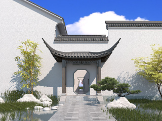 中式庭院门