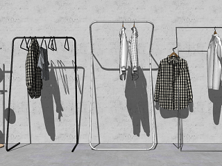 现代服装店服装架 服装模型组合