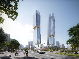 商业大楼建筑街道效果图
