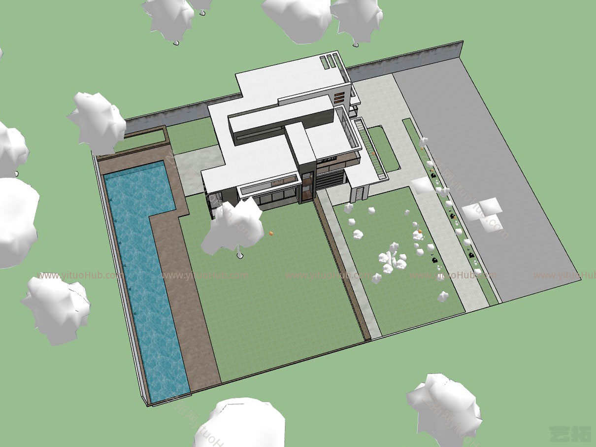 现代风格民宿建筑 独栋别墅 自建房