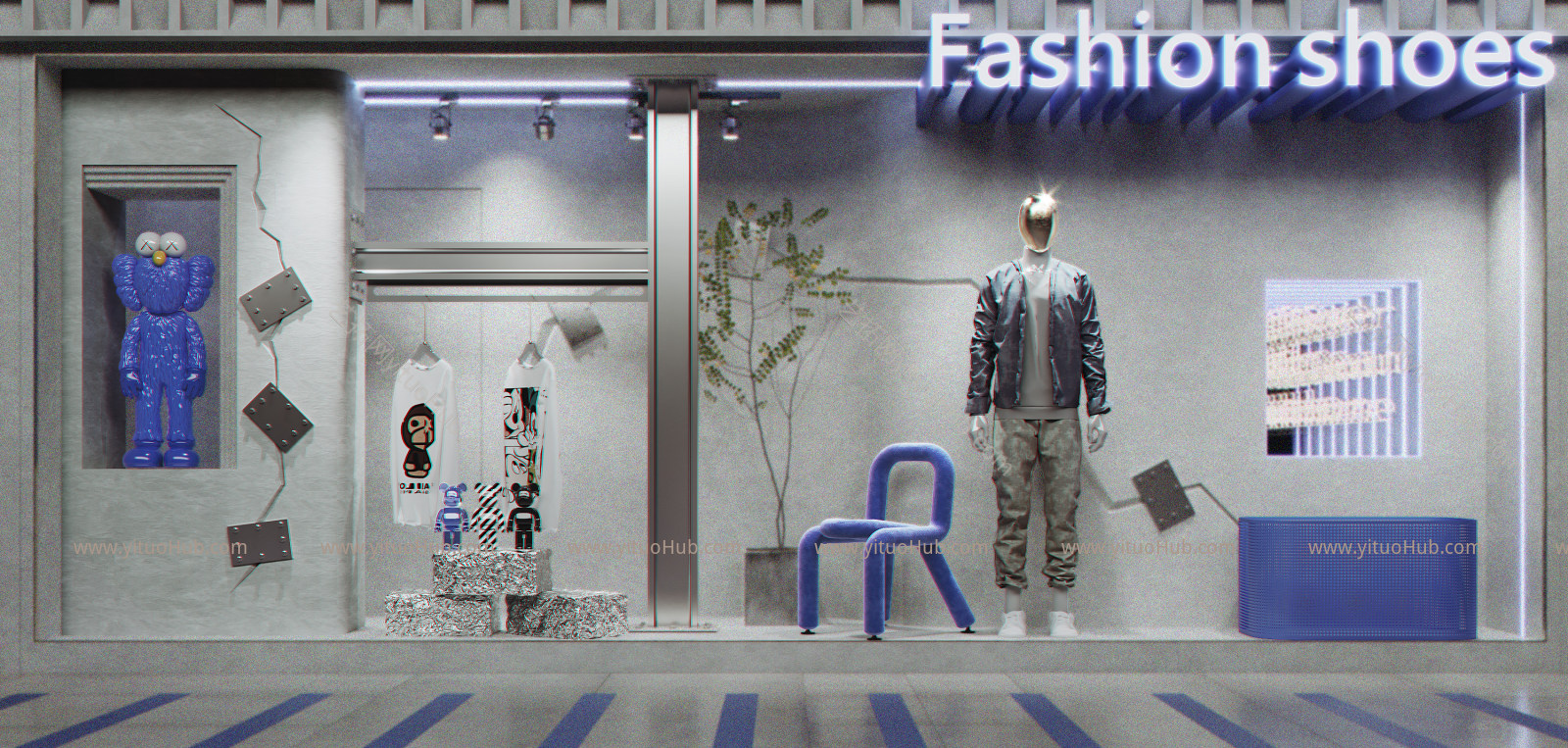 现代服装店橱窗