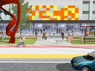 街道退线空间公路 街道 街景 广场 建筑